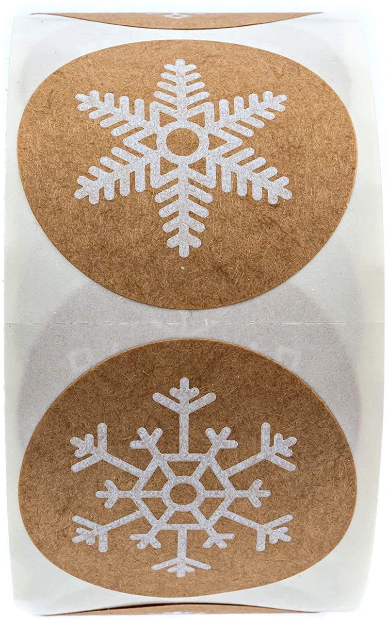 SBlabels Snowflake Stickers / 500 Cozy Winter Envelope Seals / 4 Alternating Christmas Snowflakes Designs / 1.5" Round Holiday Labels/A Little Snowflake Baby Shower Accents/Made in The USA - Image 4
